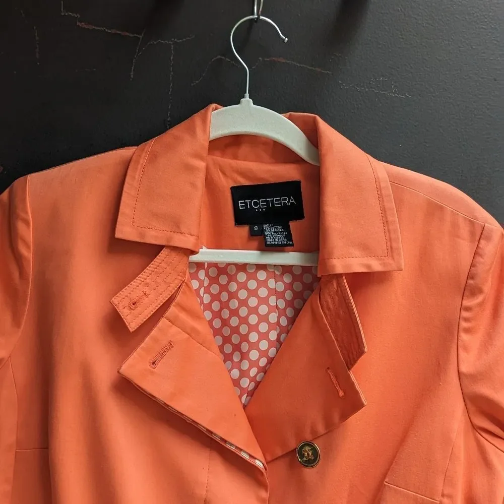 Etcetera Bell Sleeve Trenchcoat Peachy Coral - Picture 6 of 13